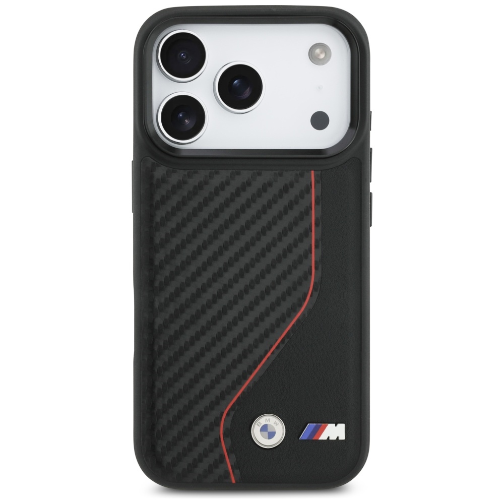 BMW M anglies linija ir logotipas MagSafe Dėklas, skirtas iPhone 17 Pro - Red