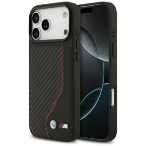 BMW M anglies linija ir logotipas MagSafe Dėklas, skirtas iPhone 17 Pro Max - Red