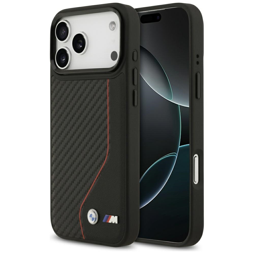 BMW M anglies linija ir logotipas MagSafe Dėklas, skirtas iPhone 17 Pro Max - Red