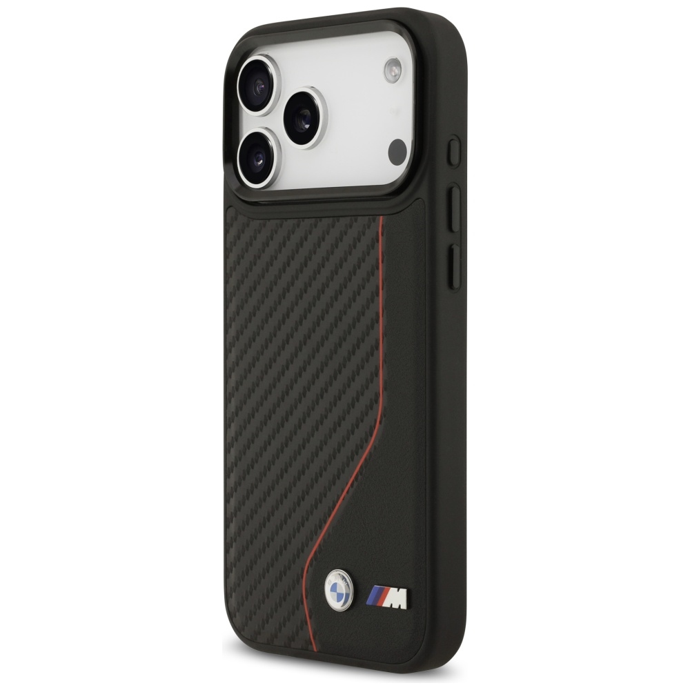 BMW M anglies linija ir logotipas MagSafe Dėklas, skirtas iPhone 17 Pro Max - Red