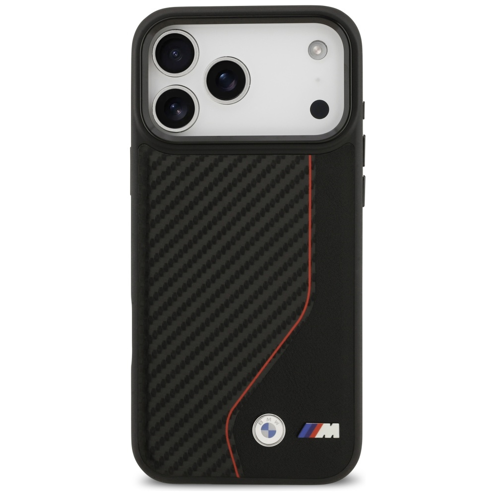 BMW M anglies linija ir logotipas MagSafe Dėklas, skirtas iPhone 17 Pro Max - Red