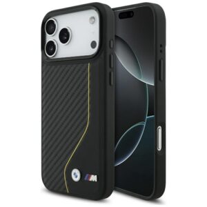 BMW M anglies linija ir logotipas MagSafe Dėklas, skirtas iPhone 17 Pro Max - Yellow