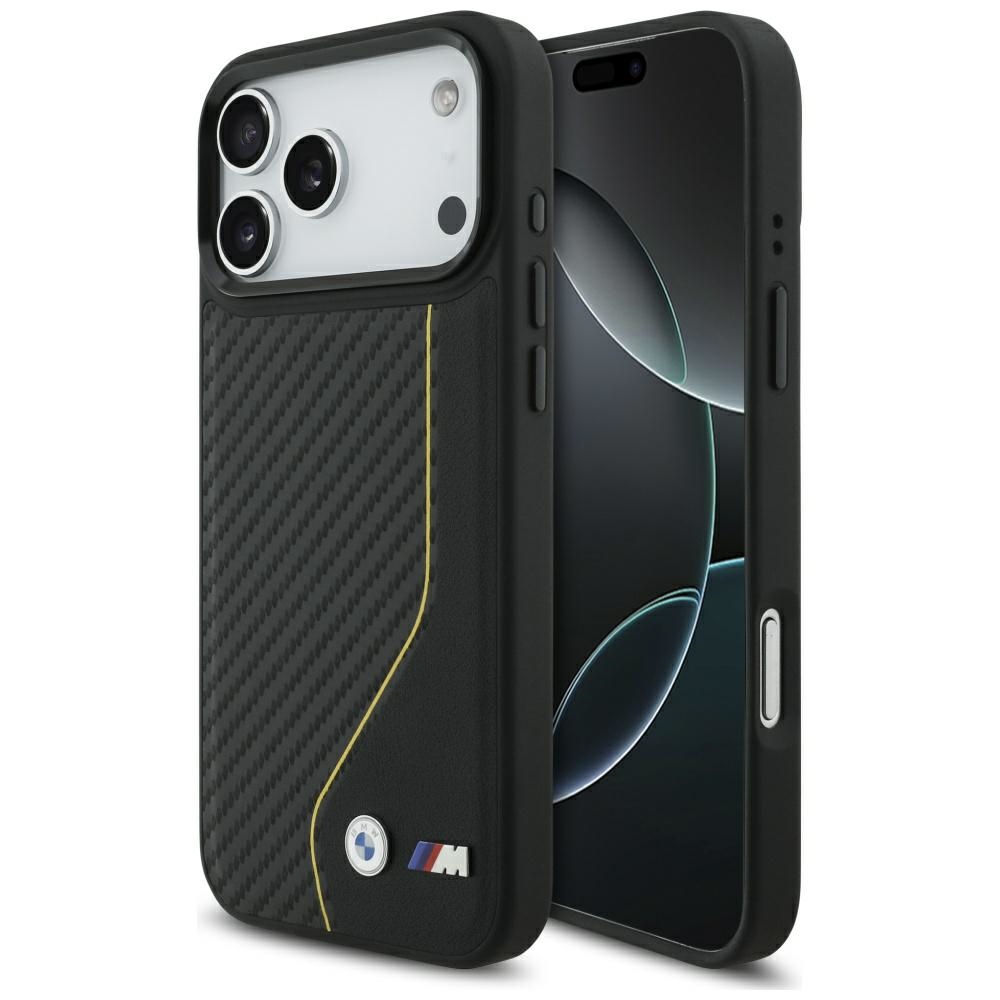 BMW M anglies linija ir logotipas MagSafe Dėklas, skirtas iPhone 17 Pro Max - Yellow