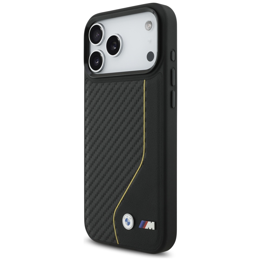 BMW M anglies linija ir logotipas MagSafe Dėklas, skirtas iPhone 17 Pro Max - Yellow