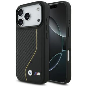 BMW M anglies linija ir logotipas MagSafe Dėklas, skirtas iPhone 17 Pro - Yellow