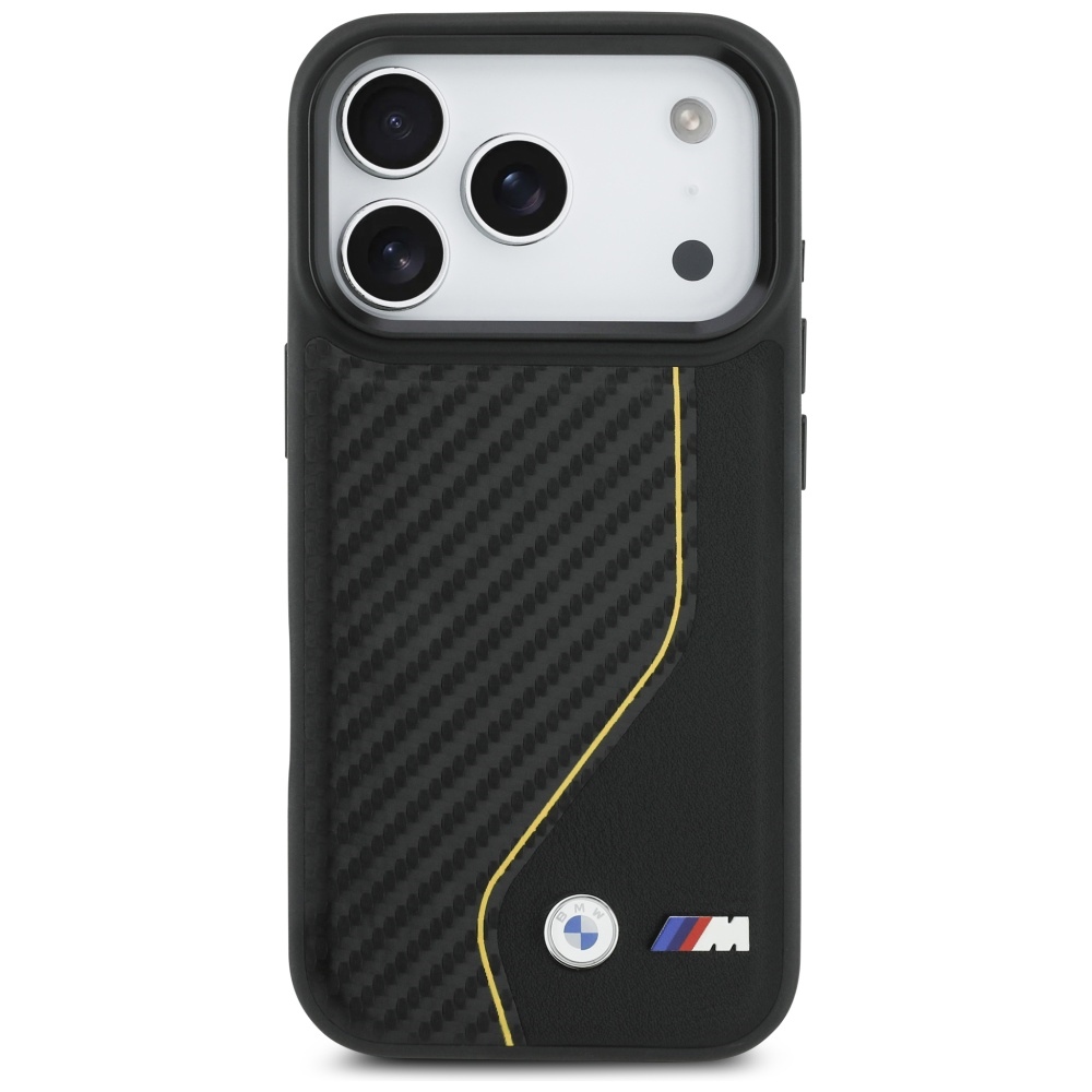 BMW M anglies linija ir logotipas MagSafe Dėklas, skirtas iPhone 17 Pro - Yellow