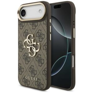 Guess 4G Didelis 4G Klasikinis logotipo dėklas, skirtas iPhone Air - Brown and Gold