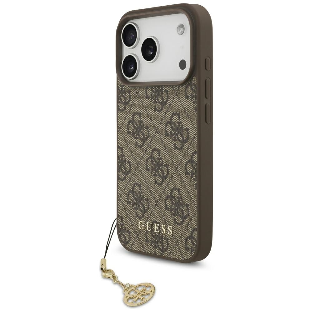 Guess 4G Charms Collection MagSafe dėklas, skirtas iPhone 17 Pro - brown