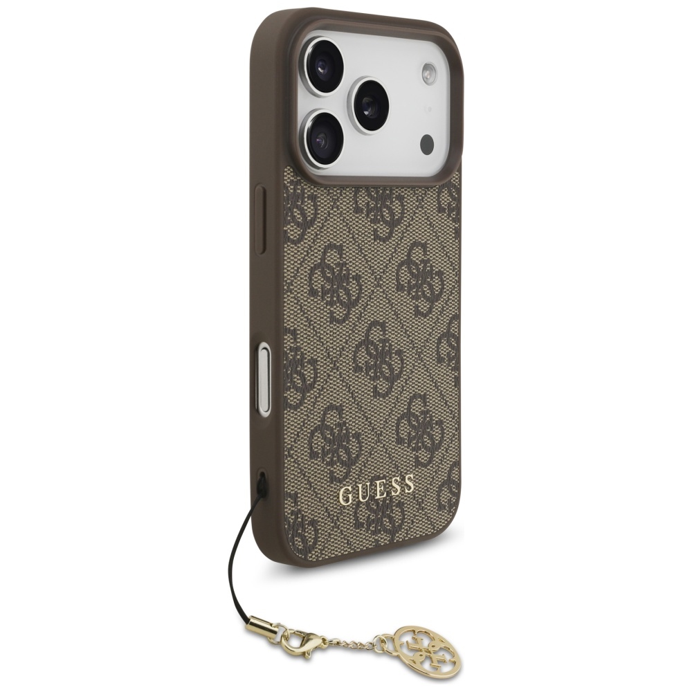 Guess 4G Charms Collection MagSafe dėklas, skirtas iPhone 17 Pro - brown