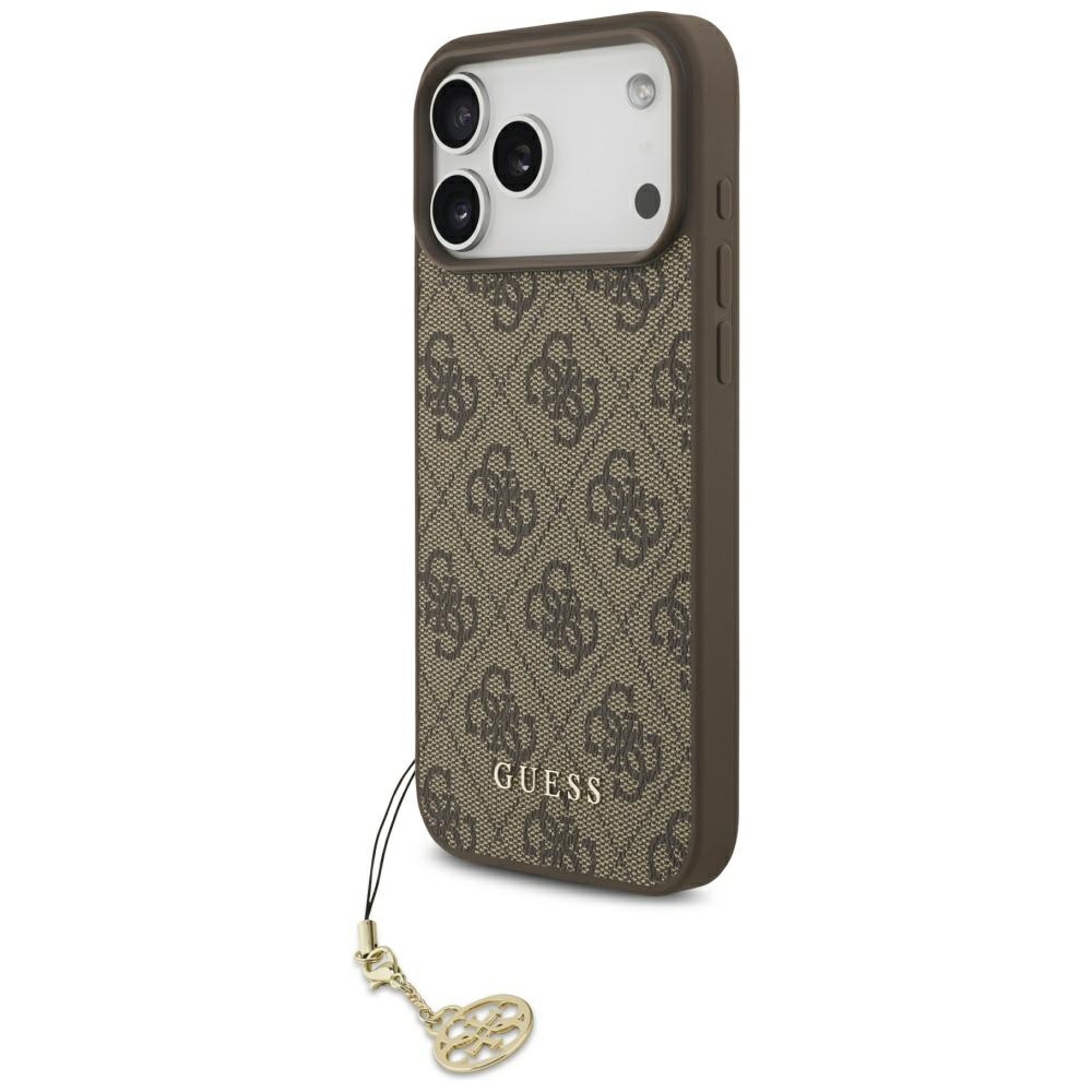 Guess 4G Charms MagSafe dėklas iPhone 17 Pro Max – rudas