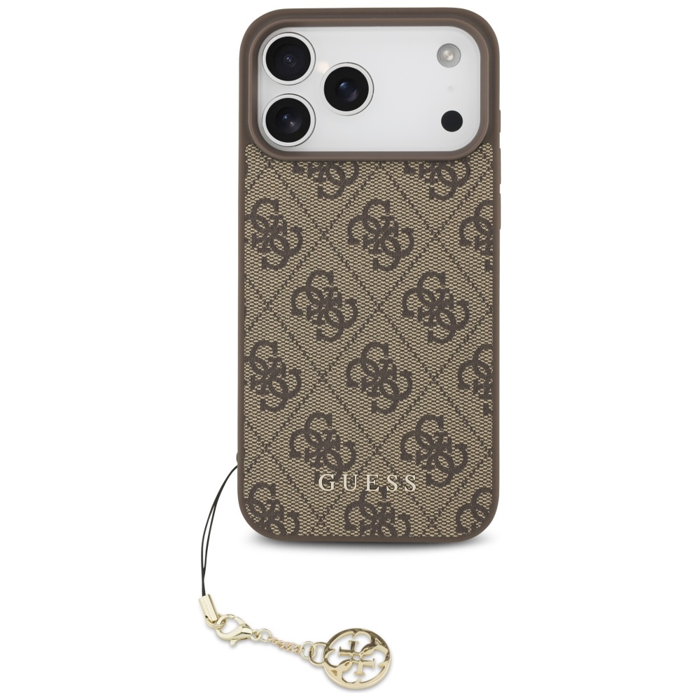 Guess 4G Charms MagSafe dėklas iPhone 17 Pro Max – rudas