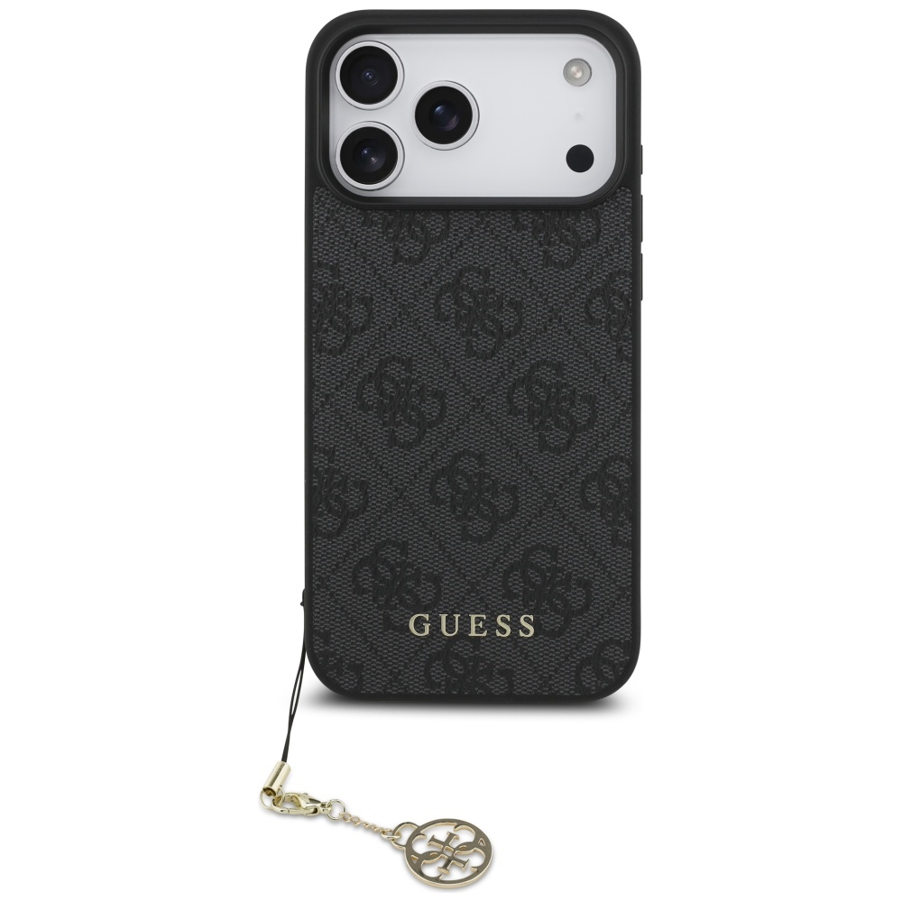 Guess 4G Charms Collection MagSafe dėklas iPhone 17 Pro Max - juodas