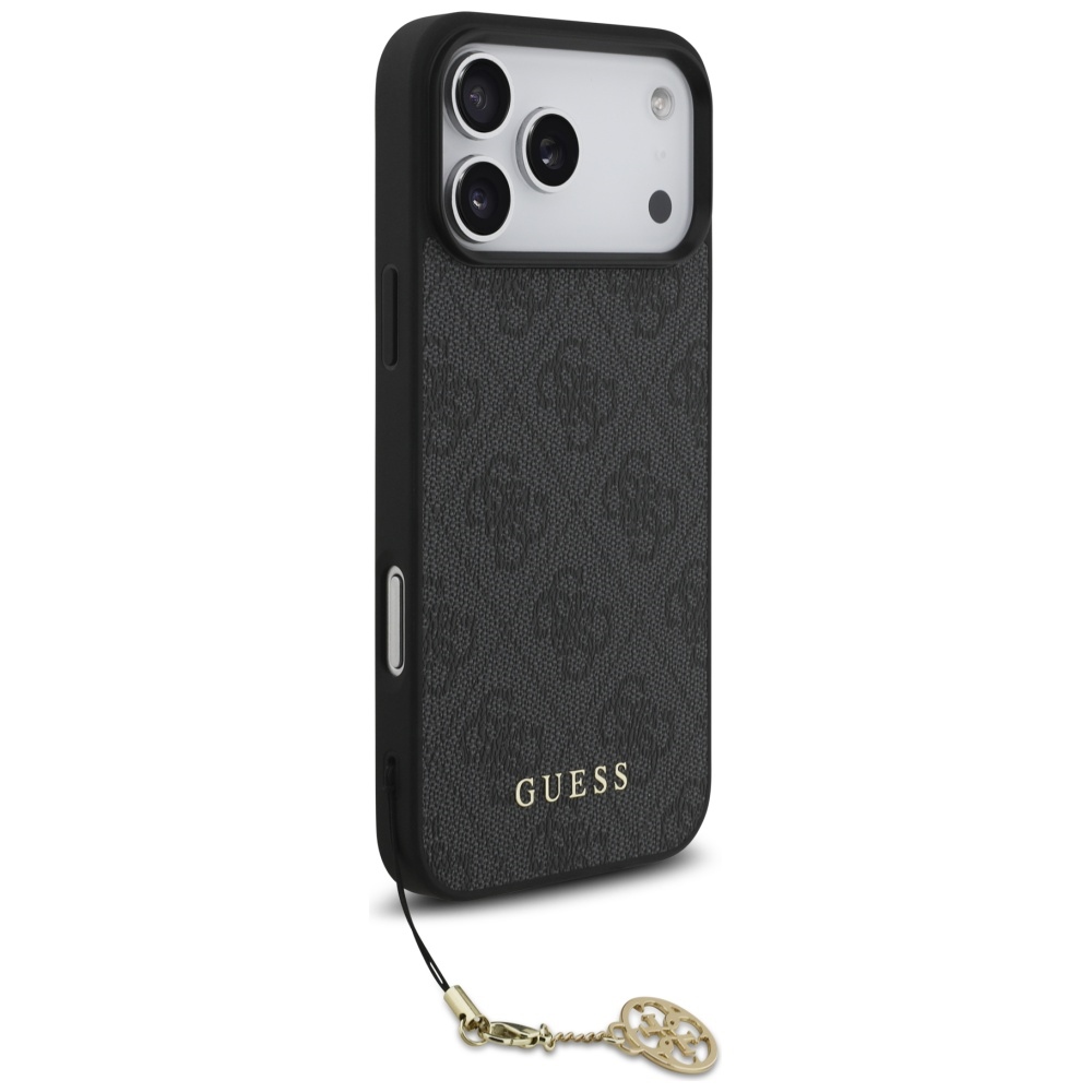 Guess 4G Charms Collection MagSafe dėklas iPhone 17 Pro Max - juodas