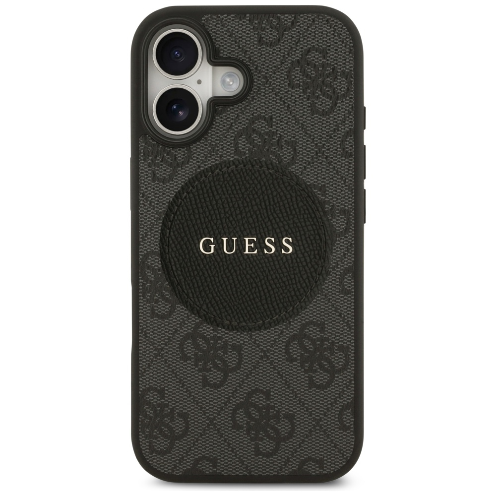 Guess 4G Circle Classic Logo MagSafe dėklas iPhone 17 - juodas