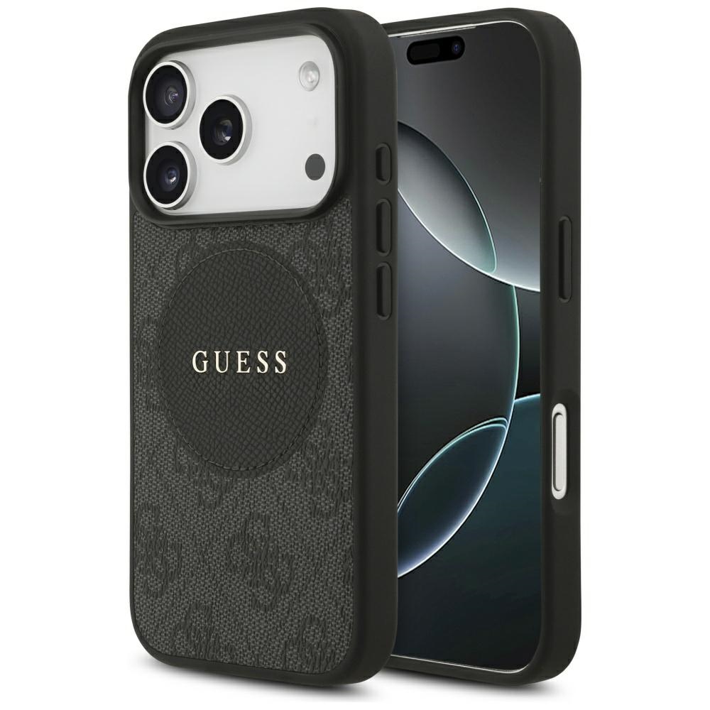 Guess 4G Circle Classic Logo MagSafe dėklas, skirtas iPhone 17 Pro - juodas