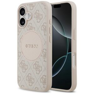 Guess 4G Circle Classic Logo MagSafe dėklas iPhone 17 - Rožinis