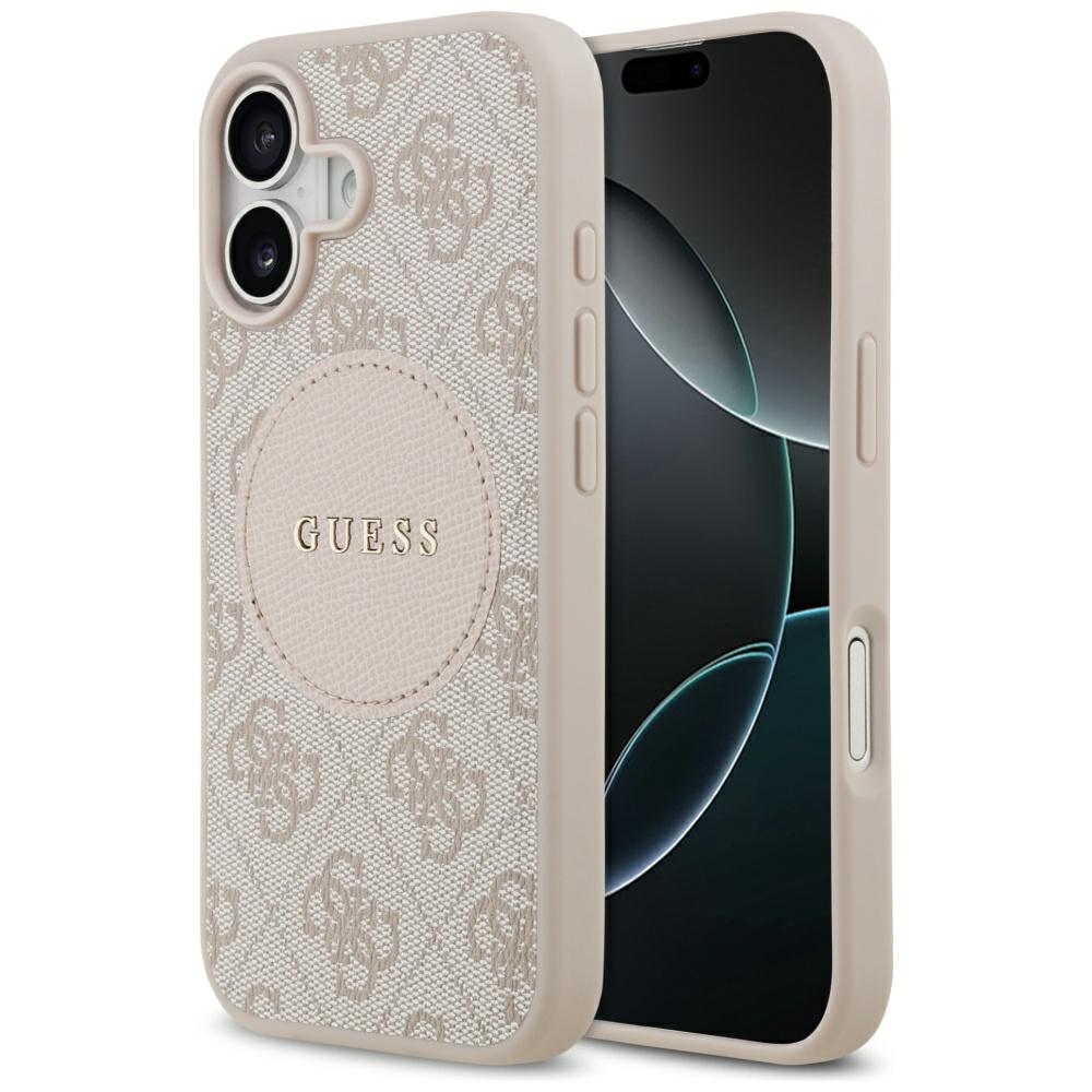 Guess 4G Circle Classic Logo MagSafe dėklas iPhone 17 - Rožinis