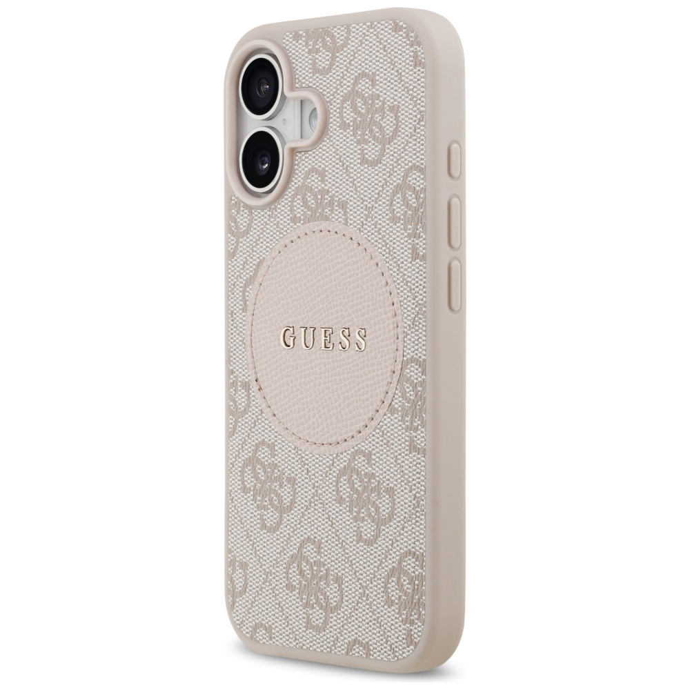 Guess 4G Circle Classic Logo MagSafe dėklas iPhone 17 - Rožinis