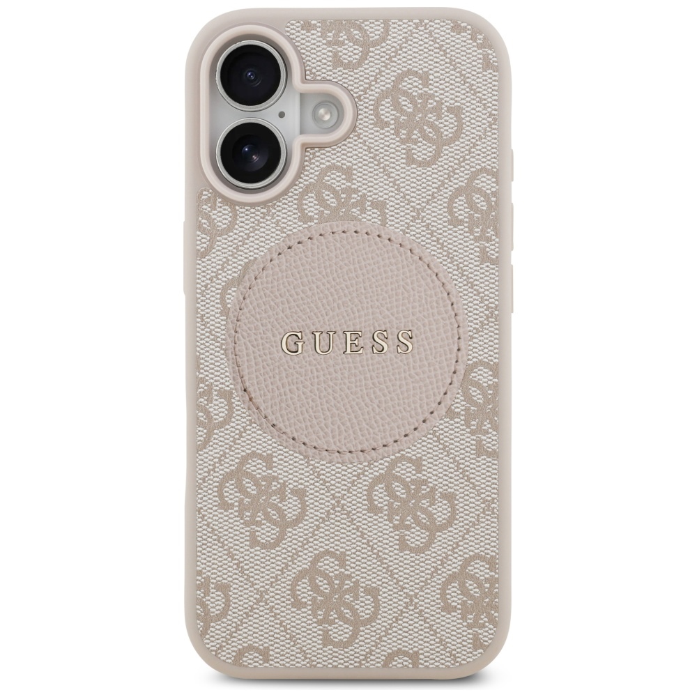 Guess 4G Circle Classic Logo MagSafe dėklas iPhone 17 - Rožinis