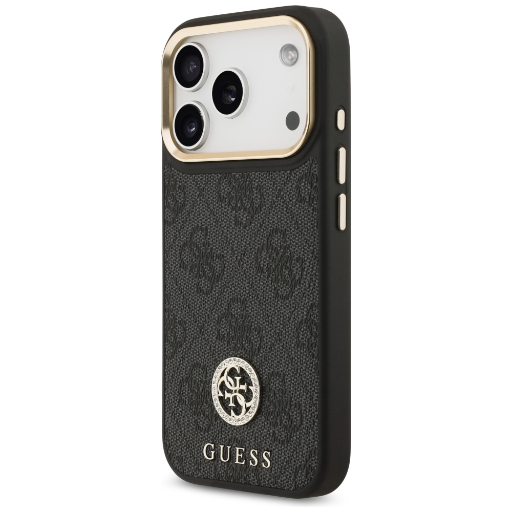 Guess 4G Strass Logo MagSafe dėklas iPhone 17 Pro - juodas