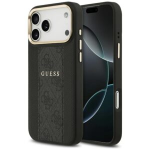 Guess 4G Stripe MagSafe dėklas iPhone 17 Pro Max - juodas