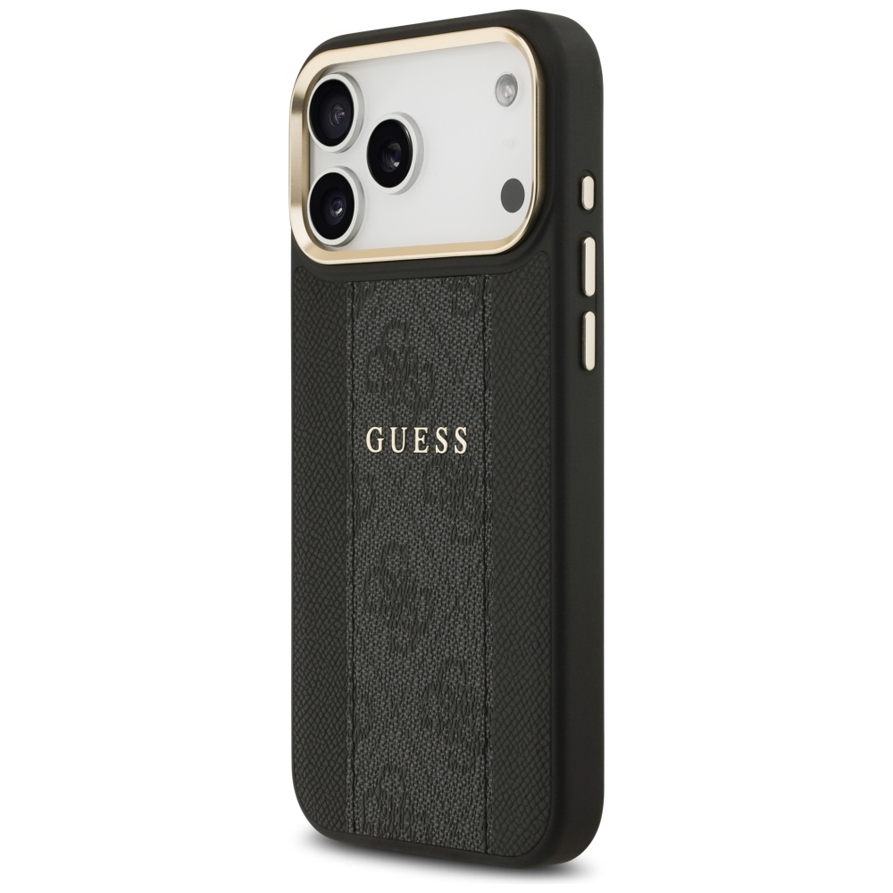 Guess 4G Stripe MagSafe dėklas iPhone 17 Pro Max - juodas