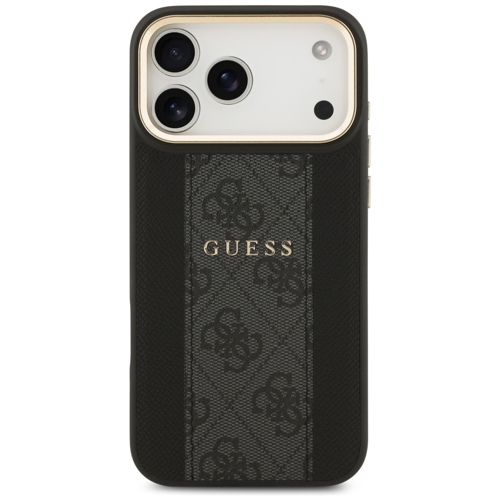 Guess 4G Stripe MagSafe dėklas iPhone 17 Pro Max - juodas