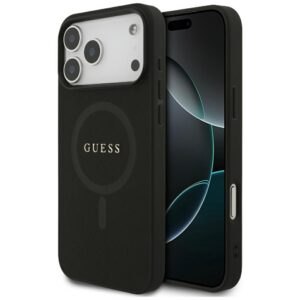 Guess Saffiano Classic Logo MagSafe dėklas iPhone 17 Pro Max - juodas