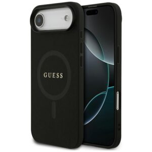 Guess Saffiano Classic Logo MagSafe dėklas iPhone Air - juodas