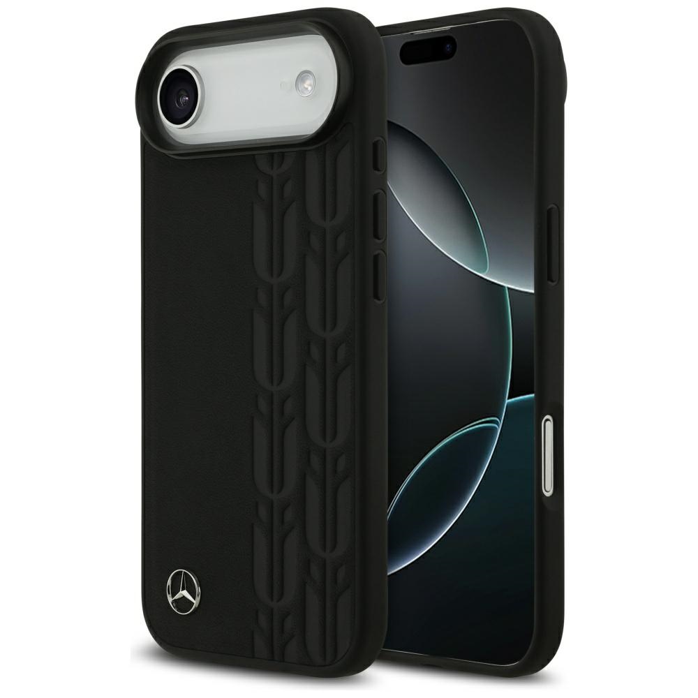 Mercedes-Benz Leather Laurel Leaves MagSafe dėklas iPhone Air – juodas