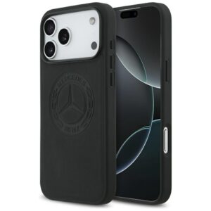 „Mercedes Leather Vintage“ logotipas MagSafe Dėklas, skirtas iPhone 17 Pro Max – juodas