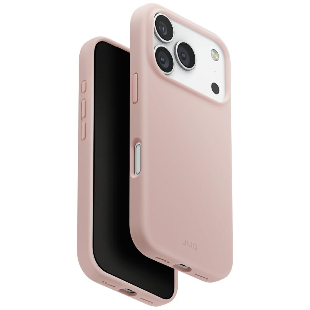 Uniq Lino iPhone 17 Pro Magclick įkrovimo dėklas – rožinis