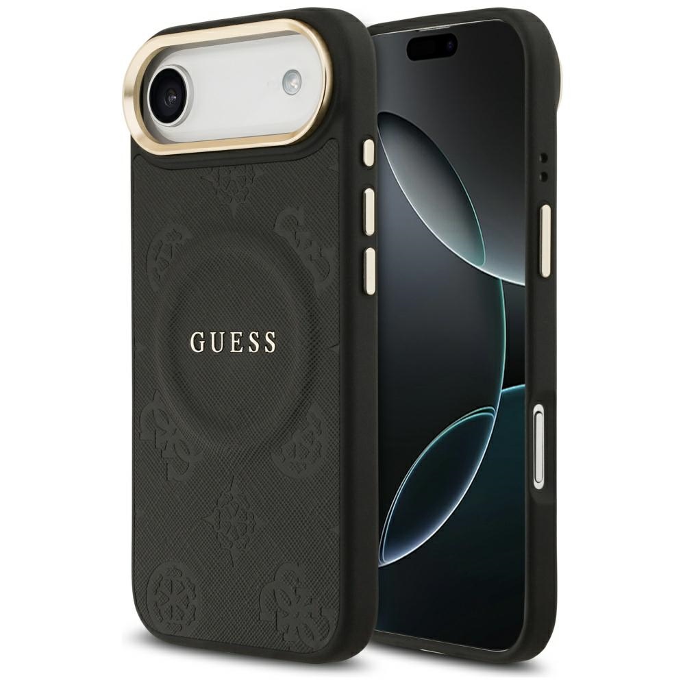 Guess Peony Hot Stamp MagSafe iPhone Air dėklas – juodas