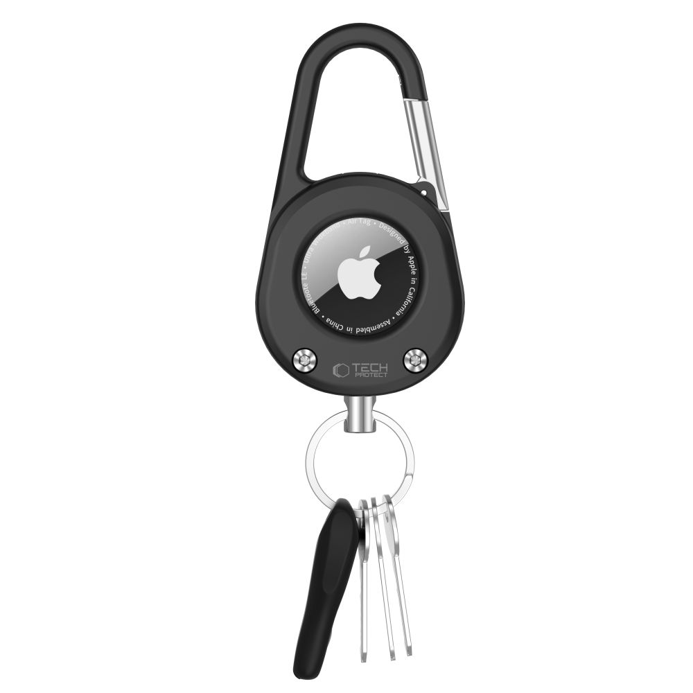 Dėklas Tech-Protect Slidelock Carabiner Keychain Apple AirTag 1 / 2, juodas