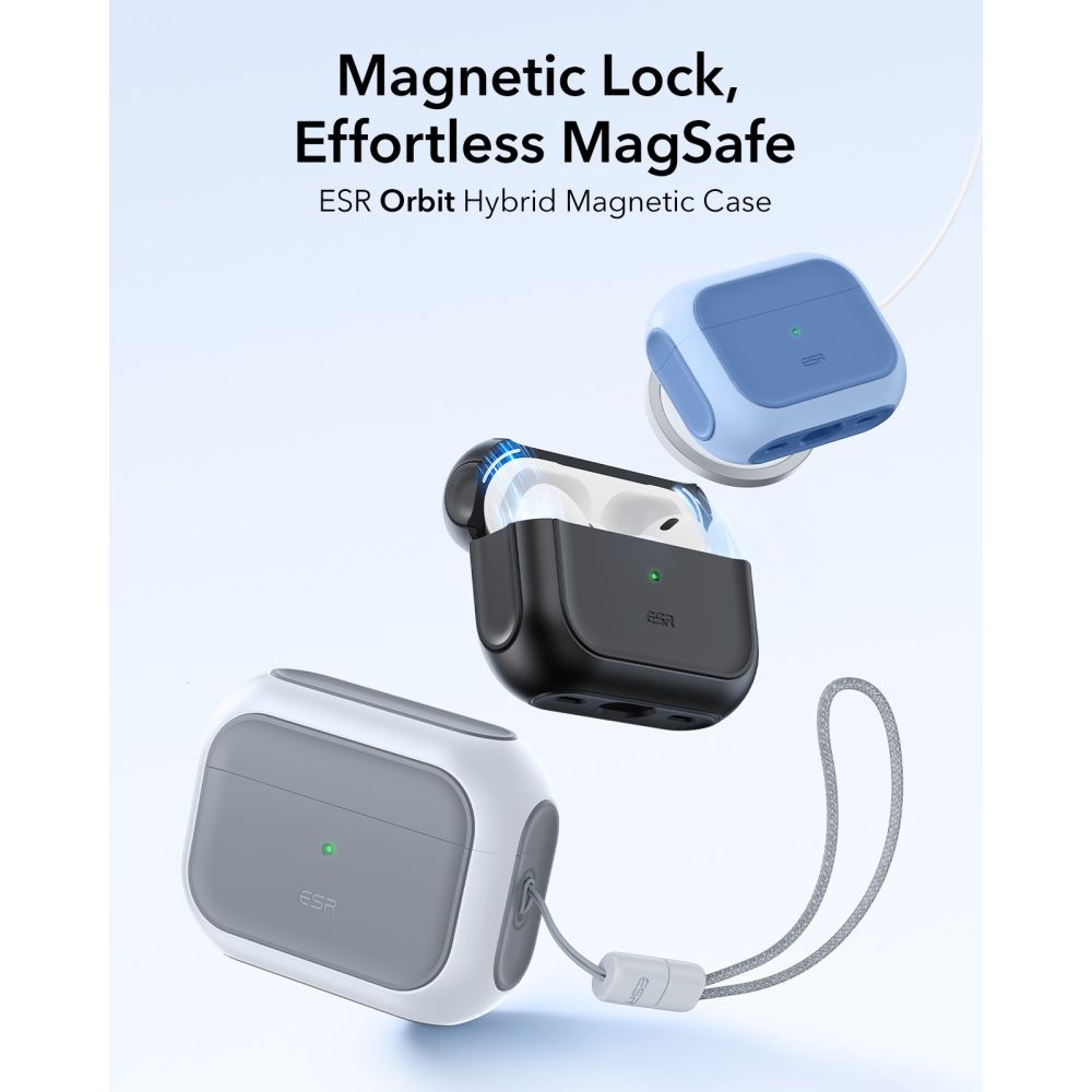 Dėklas ESR Orbit HaloLock MagSafe AirPods Pro 3, baltas