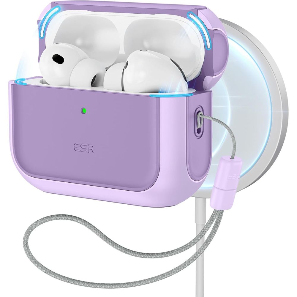 Dėklas ESR Orbit HaloLock MagSafe AirPods Pro 3, alyvinis