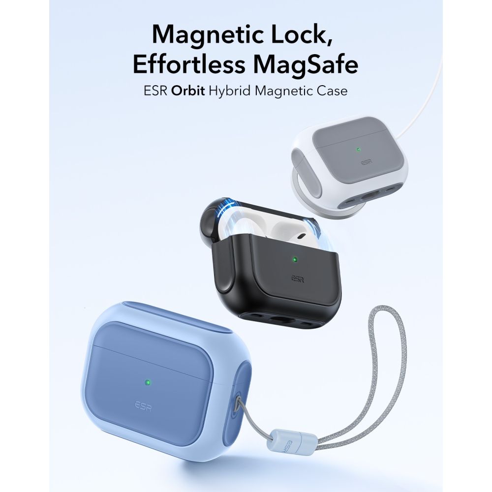 Dėklas ESR Orbit HaloLock MagSafe AirPods Pro 3, šviesiai mėlynas