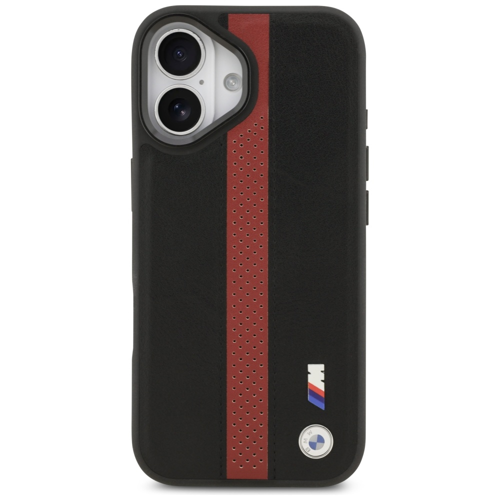 BMW M Perforated Stripe Logo MagSafe Case iPhone 17 - Raudona