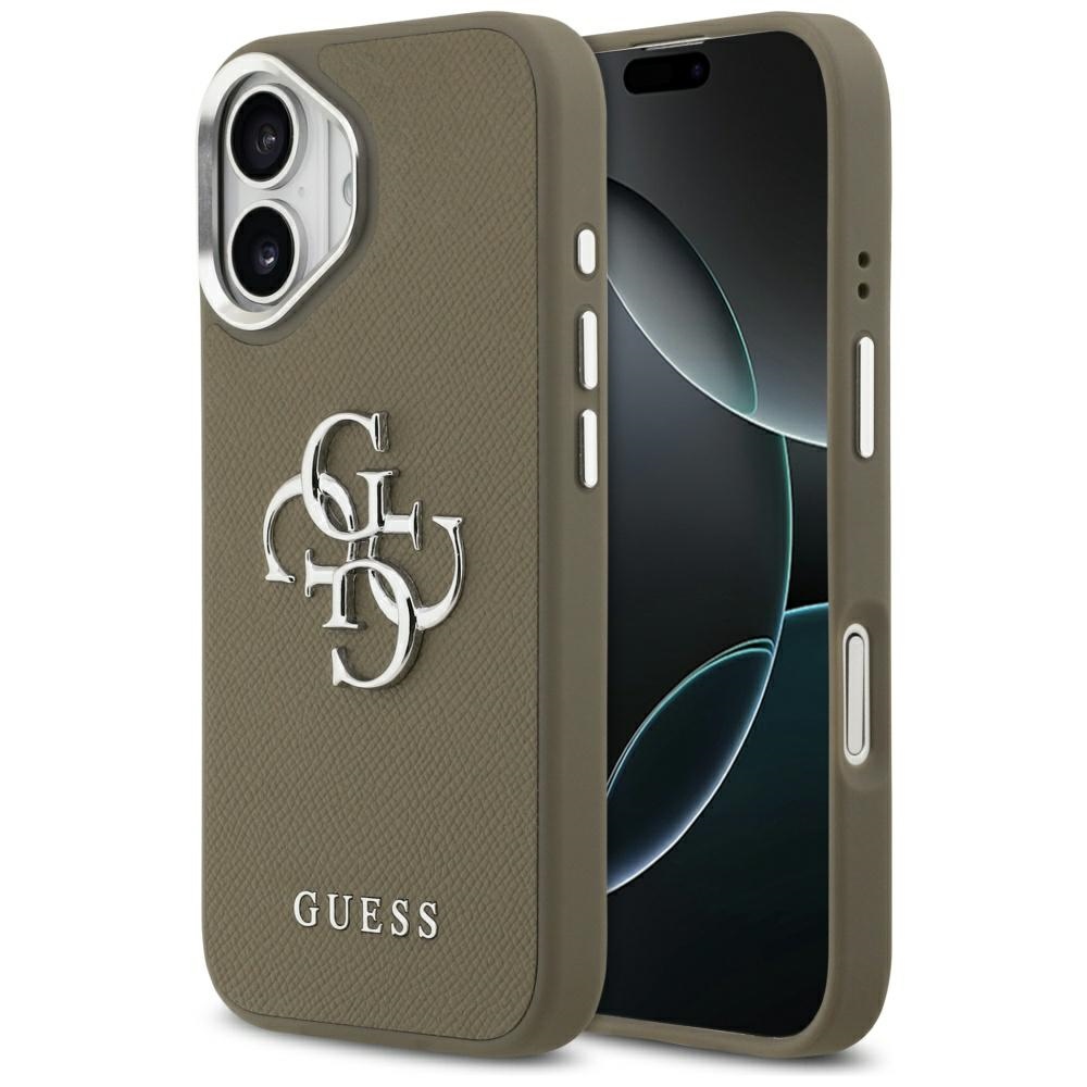 Guess Grained Big 4G Classic Logo iPhone 17 dėklas - Ruda