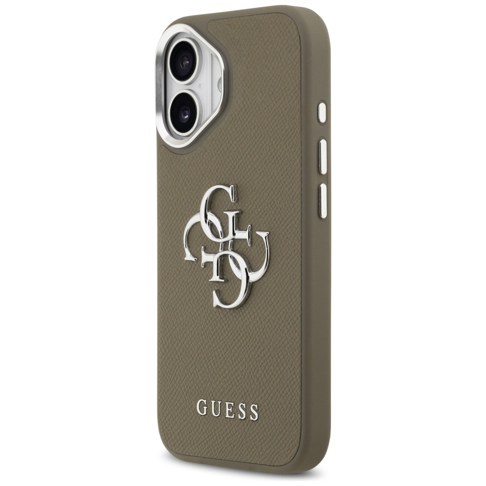 Guess Grained Big 4G Classic Logo iPhone 17 dėklas - Ruda