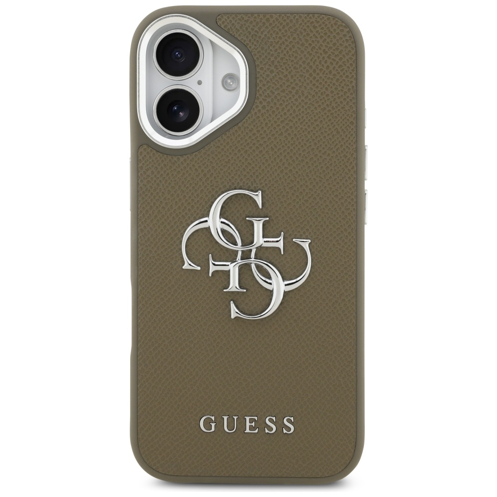 Guess Grained Big 4G Classic Logo iPhone 17 dėklas - Ruda
