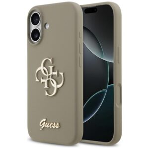 Guess silikoninis dėklas iPhone 17 – rudas, 4G raštas