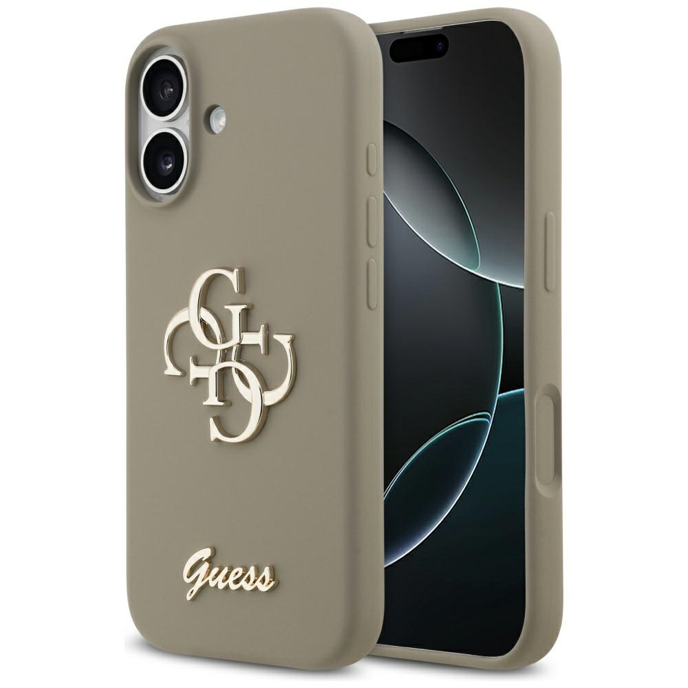Guess silikoninis dėklas iPhone 17 – rudas, 4G raštas