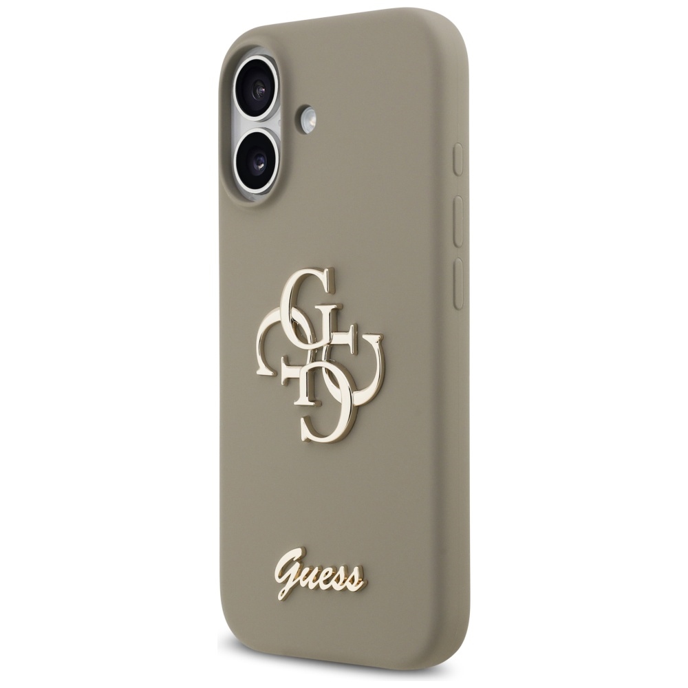 Guess silikoninis dėklas iPhone 17 – rudas, 4G raštas