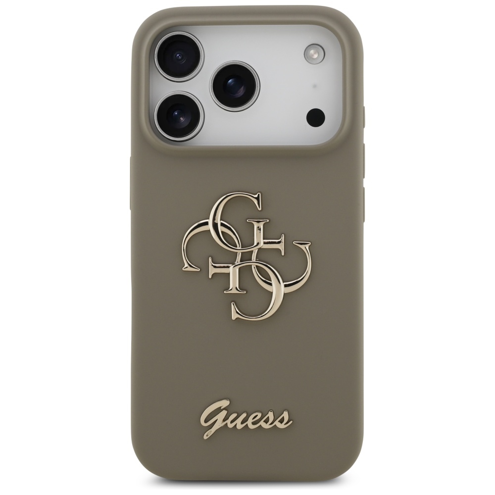 Guess silikoninis dėklas iPhone 17 Pro – rudas