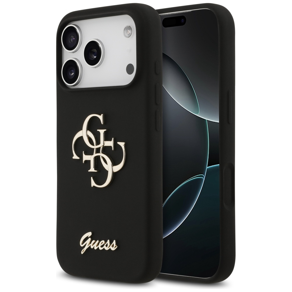 Guess silikoninis dėklas iPhone 17 Pro – juodas (4G)