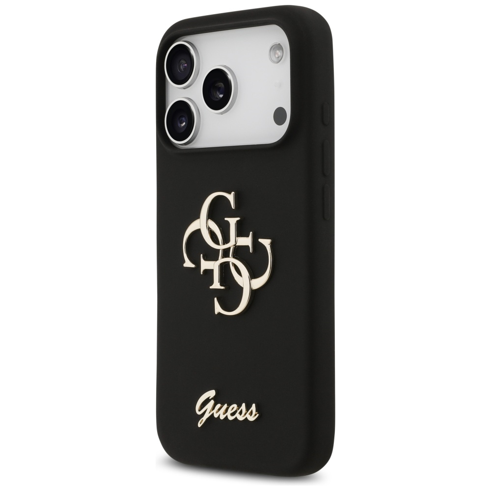 Guess silikoninis dėklas iPhone 17 Pro – juodas (4G)