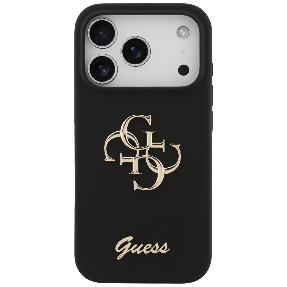 Guess silikoninis dėklas iPhone 17 Pro – juodas (4G)