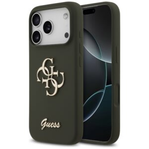 Guess silikoninis dėklas iPhone 17 Pro – chaki