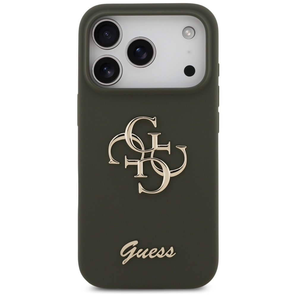Guess silikoninis dėklas iPhone 17 Pro – chaki